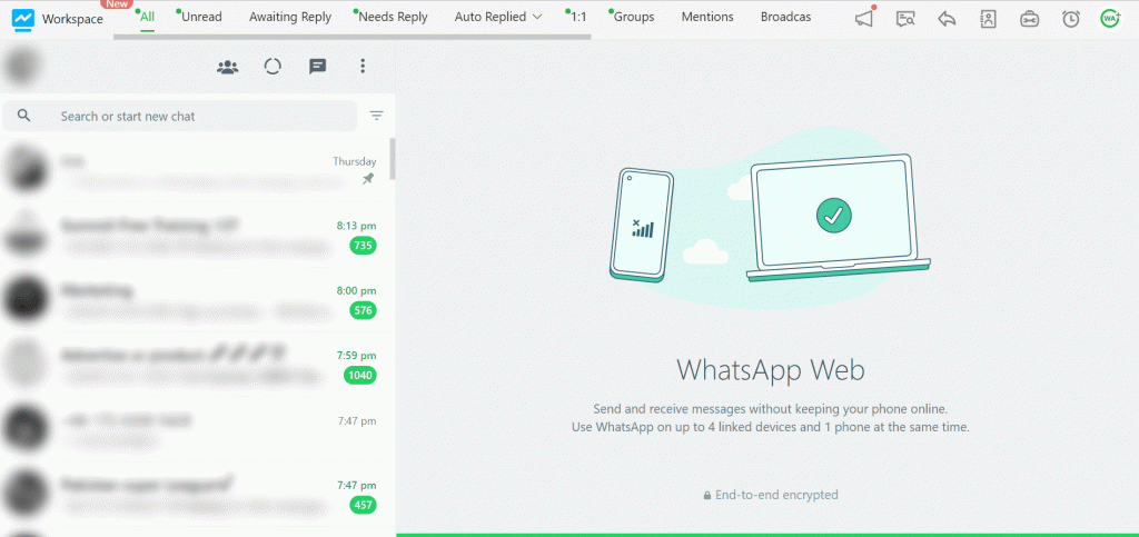 WAPlus automatically archives and backs up all messages from WhatsApp, including text, images, videos, and other media files, to the workspace. 