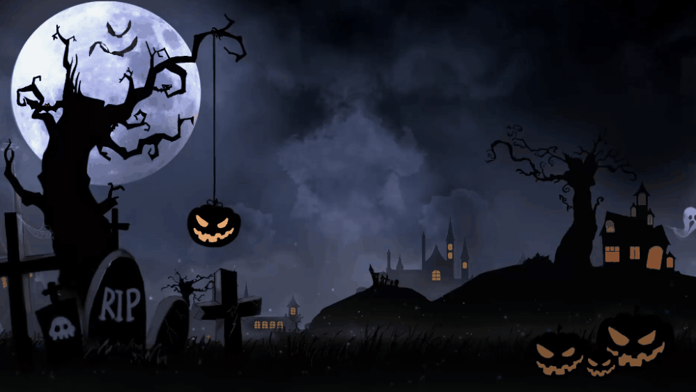 Dynamic VTuber Background Halloween midnight