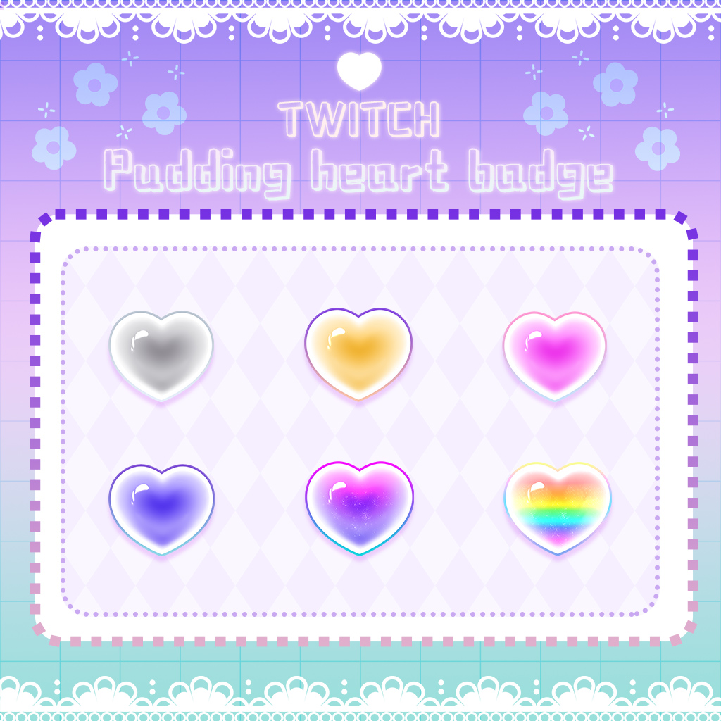 Pudding heart - badges