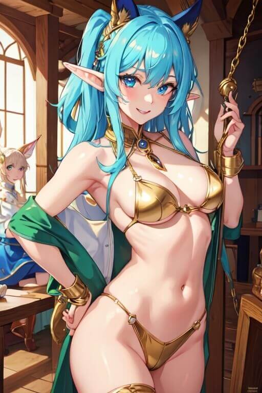 Undressed AI elf character