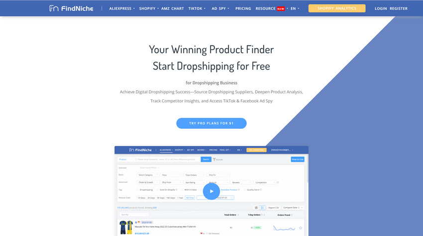 findniche product research tool