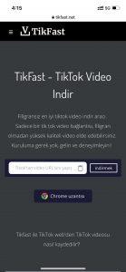 Tikfast.net 'a girin ve bağlantıyı yapıştırın.