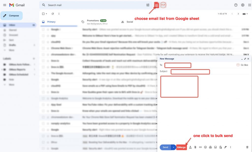 Gmail mail merge