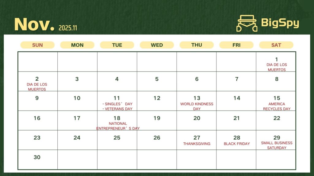 2025 eCommerce Marketing Calendar（November）