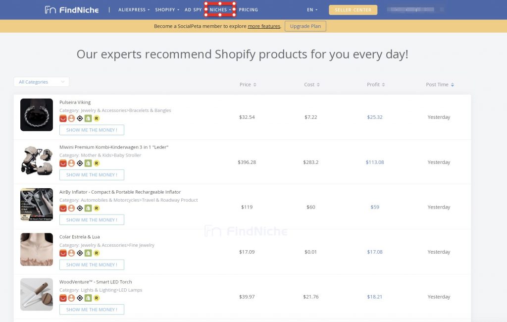 FindNiche helps find dropshipping ideas for sellers who want to start Amazon to eBay dropshipping.