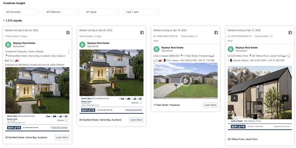 target audience for real estate facebook ads-bayleys real estate ads