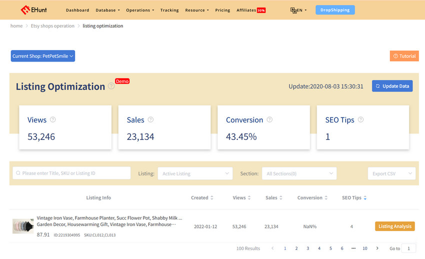 optimize etsy listing