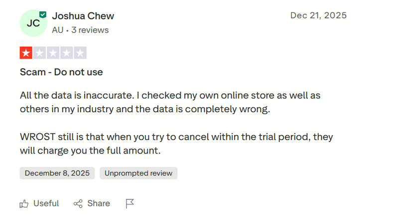 shophunter negative review 1