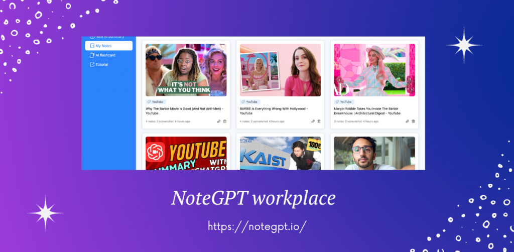 Users can seamlessly transition to NoteGPT's workspace, where they have the opportunity to create their own personalized YouTube and Article Summary blog posts.-NoteGPT
