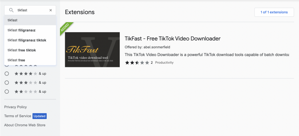 Install the Chrome extension for TikFast.