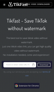 Go to Tikfast.net and paste the link.