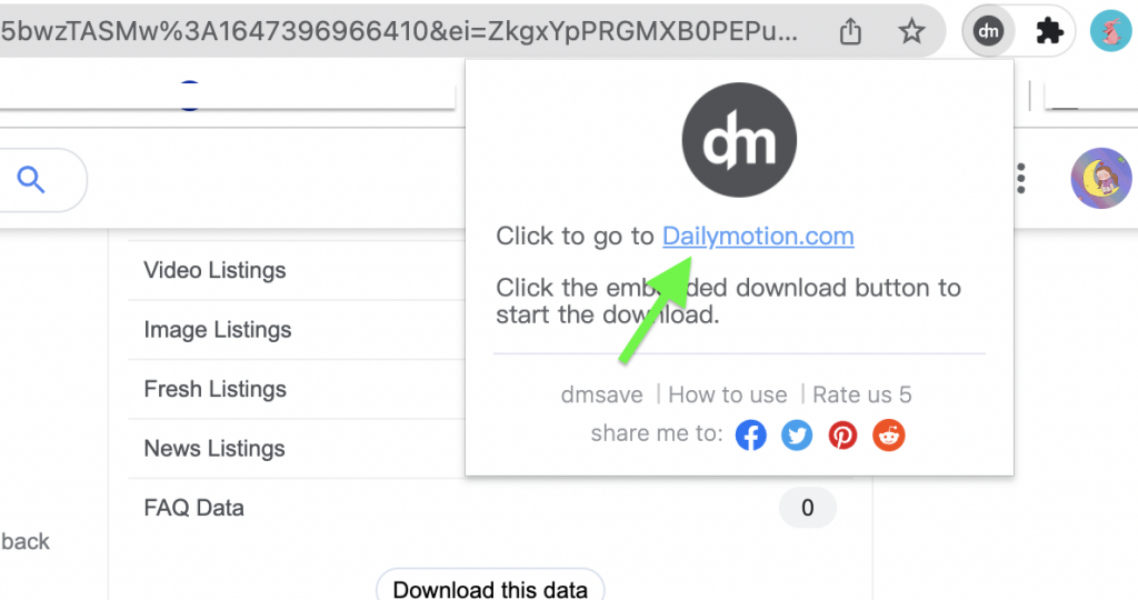 After the download is complete, you will get a prompt. According to the above guidelines, you can directly jump to the official website of Dailymotion