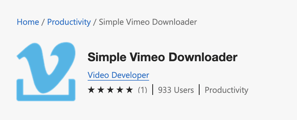 Simple Vimeo Downloader in Microsoft