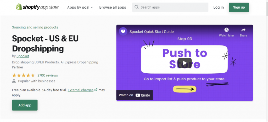 Run Your Dropshipping Store with Spocket - Create an account
