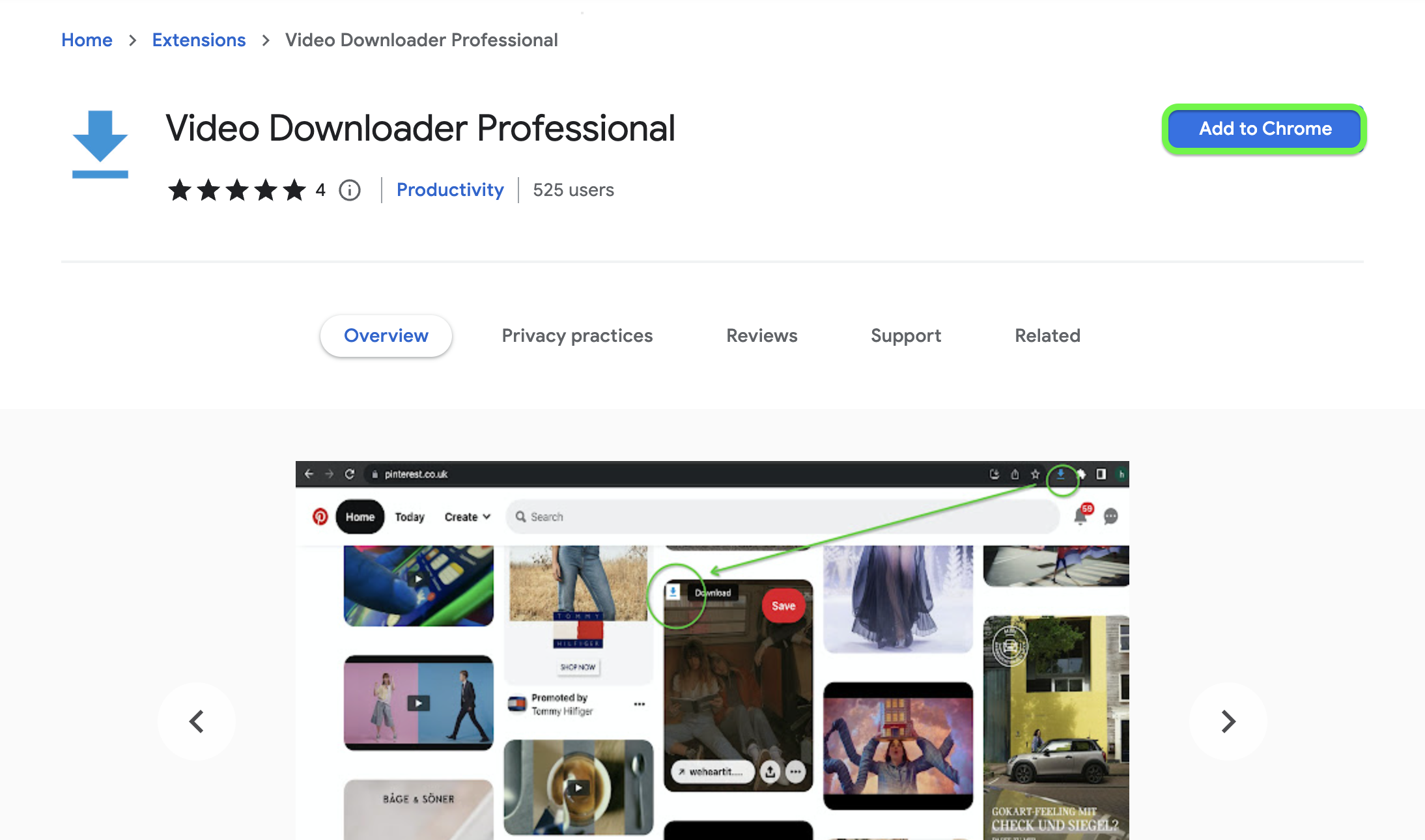 Install Video Downloader Professional into your browser. Click on this extension icon.
