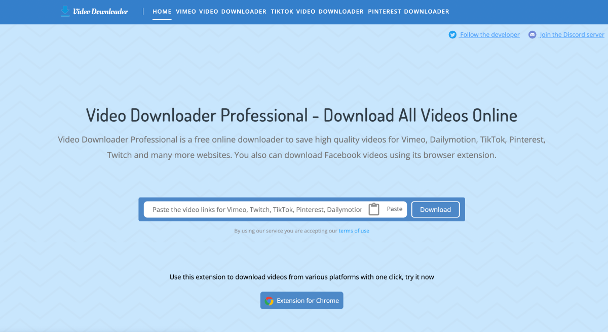 Open dmsave-Video Downloader Professional and enter it in your browser