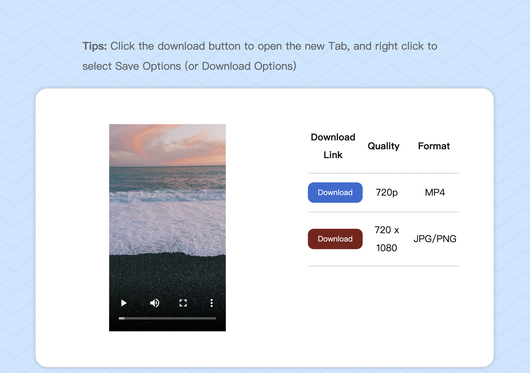 Choose to save in Mp4 format or save in Png/Jpg format