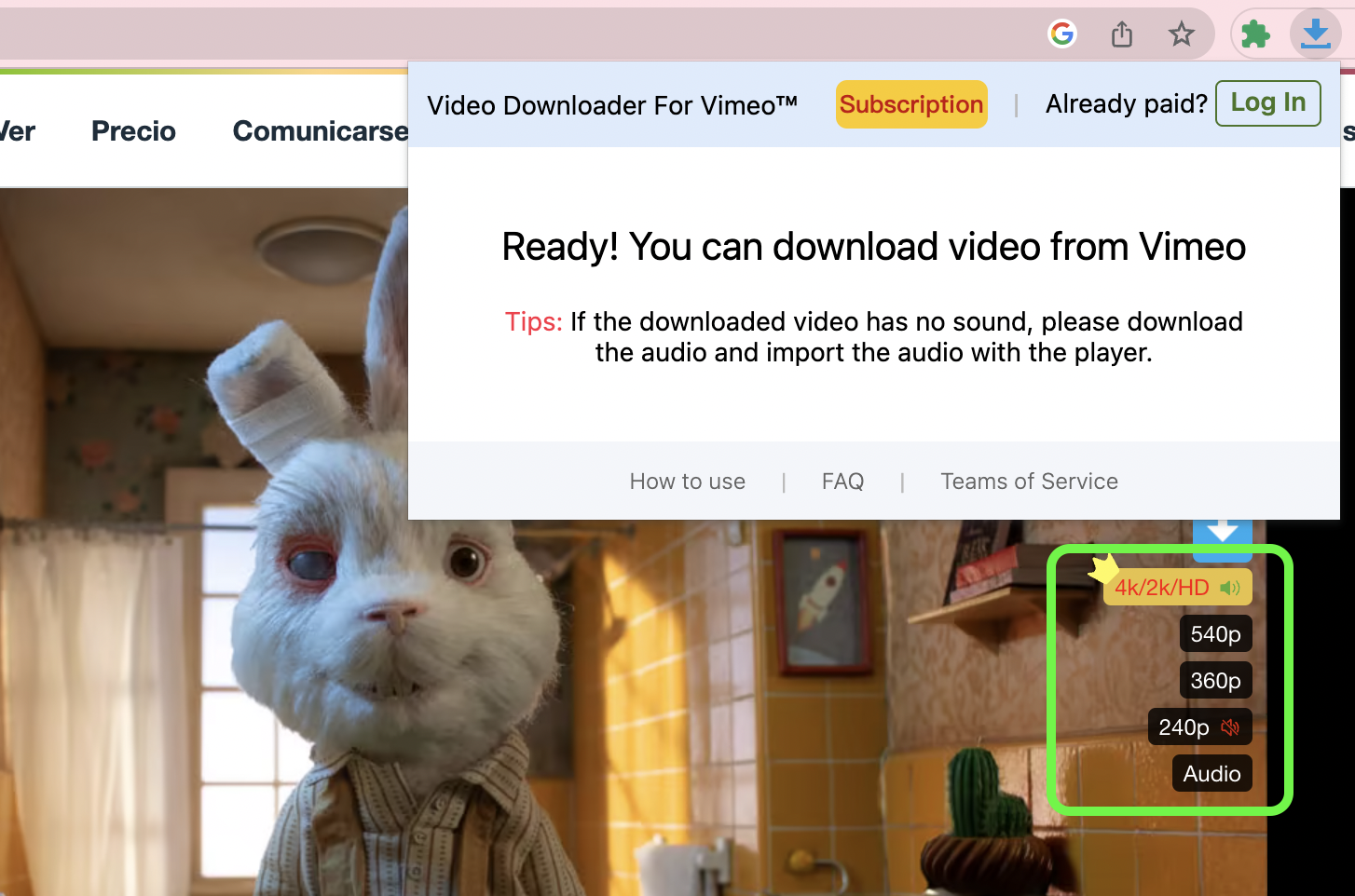 Se puede descargar Vimeo™ Downloader Professional en la web. 