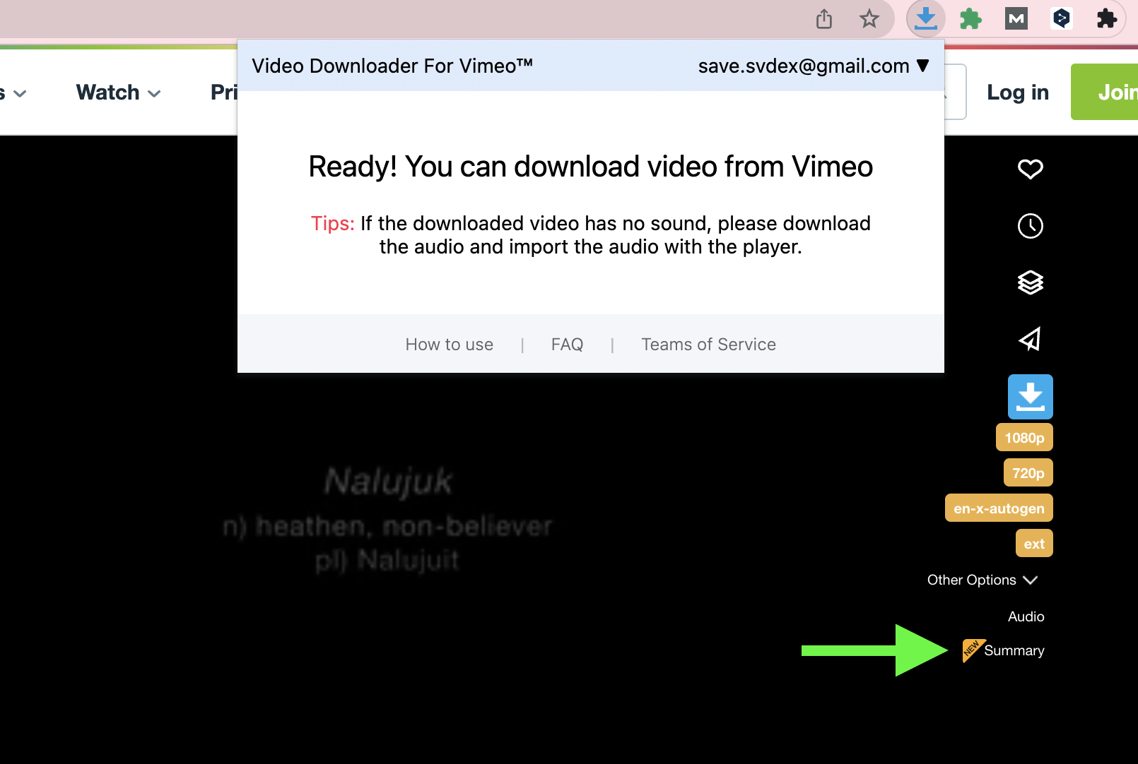 Vimeo™ Downloader and chatGPT Video Summary
