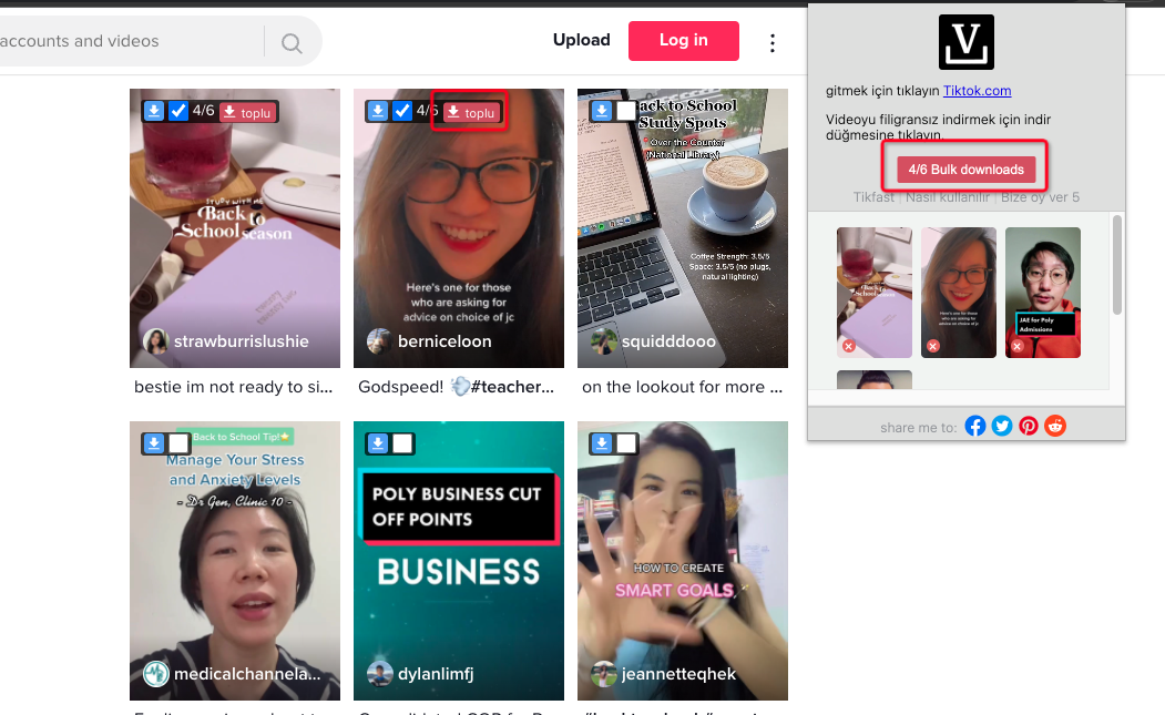 How to bulk download TikTok videos with extension