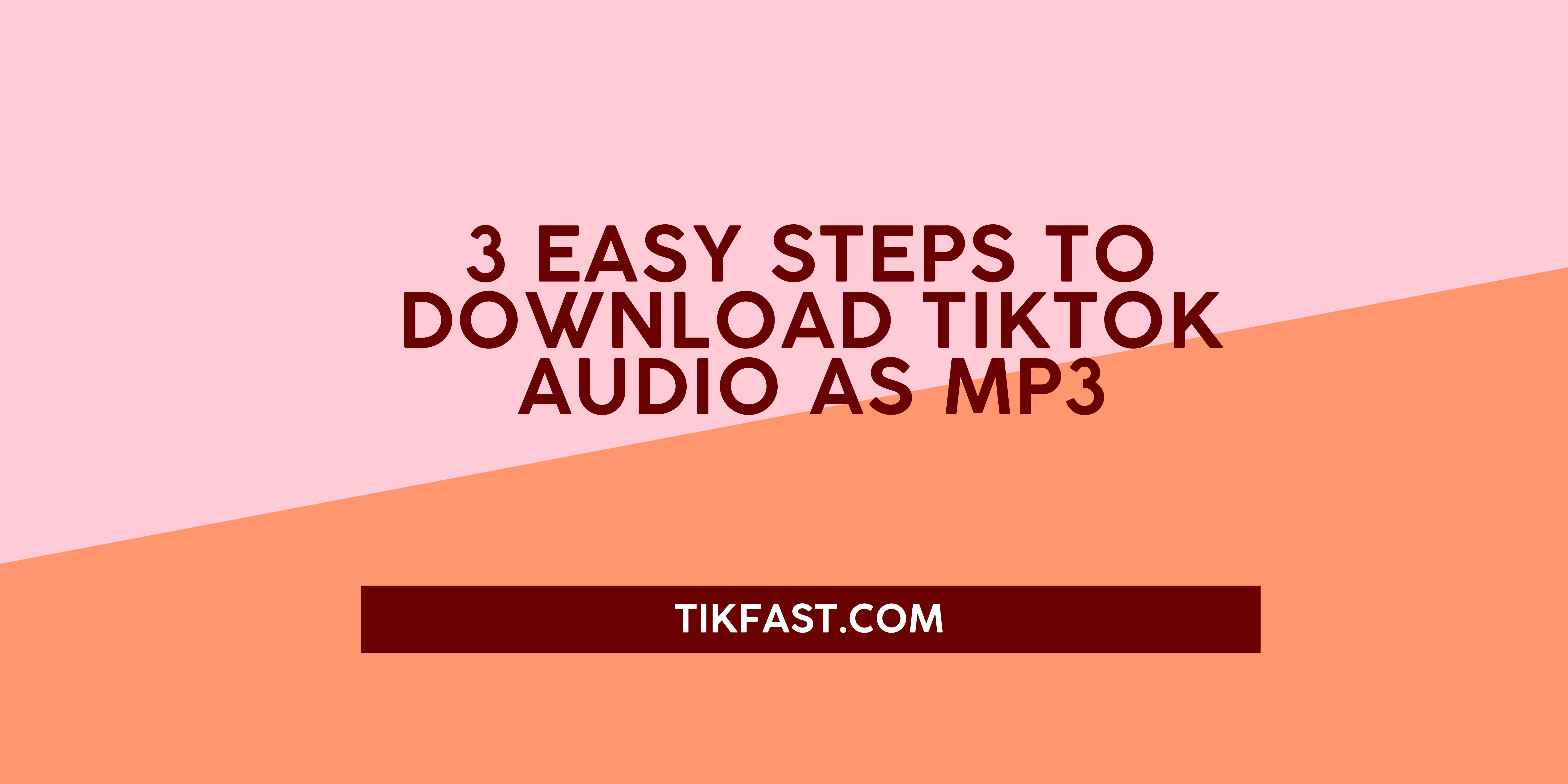 Download TikTok Audio as MP3 
