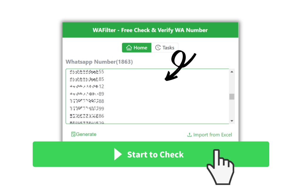 WA Filter，仅需三步即可完成WhatsApp号码批量验证