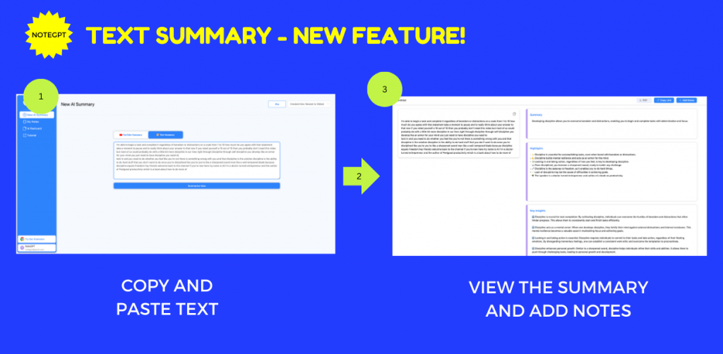 Text Summarization in NoteGPT Workspace for community sharing -NoteGPT