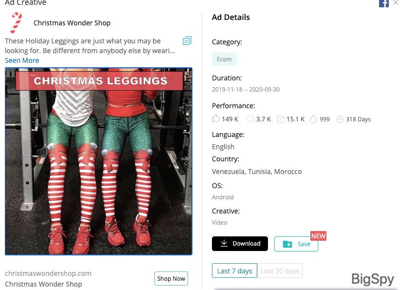 Christmas Wonder Shop Facebook ad - BigSpy