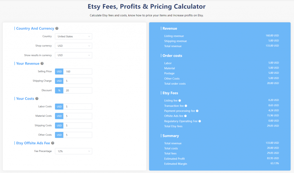 Profit Calculation Tool for Etsy Global Sellers The Secret Weapon to