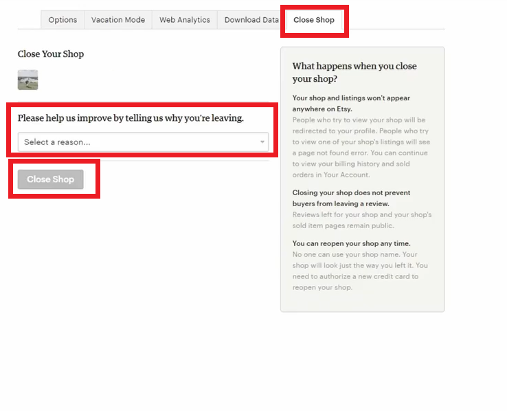 How to Close an Etsy Shop Temporarily Permanently Closing