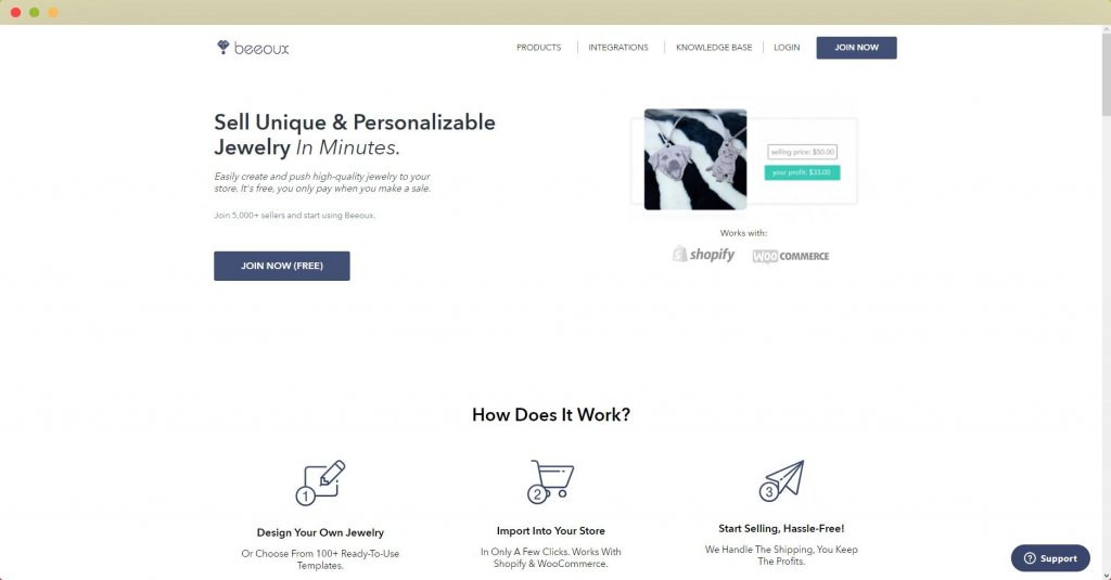 Print-on-Demand Jewelry Dropshipping Companies-Beeoux