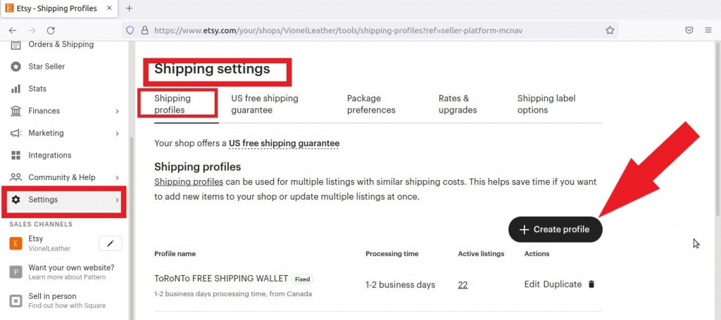 How Long Does Etsy Take to Ship-Shipping settings