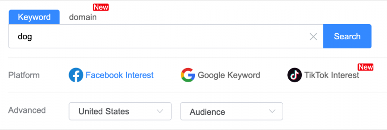 Facebook Ads Conversion Rate: filters when searching for interests