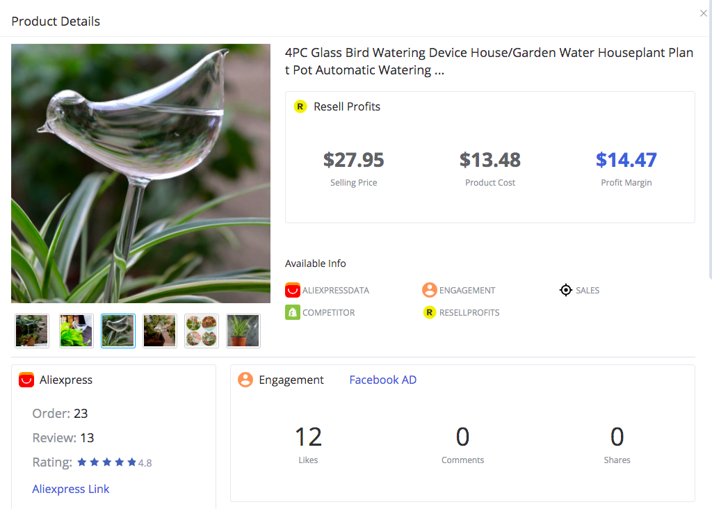 Glass Bird Watering Device - FindNiche