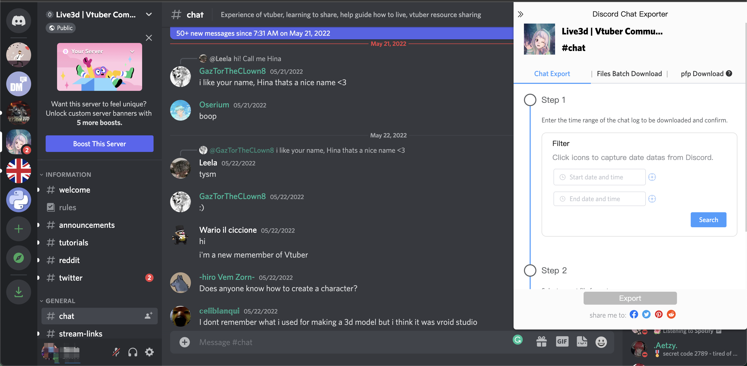 How to export Discord chat logs by Discordmate