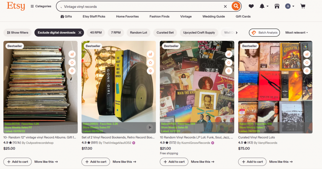 Vintage vinyl records