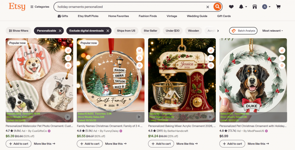 holiday ornaments