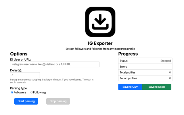 IG Follower Export