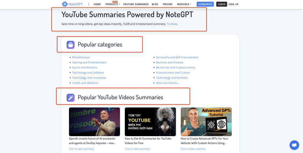 Navigating the Official Summary Video Library - NoteGPT