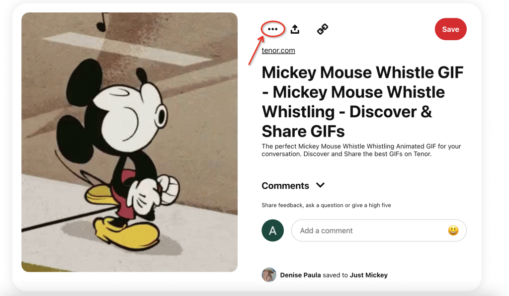 How to download GIF from Pinterest by native button