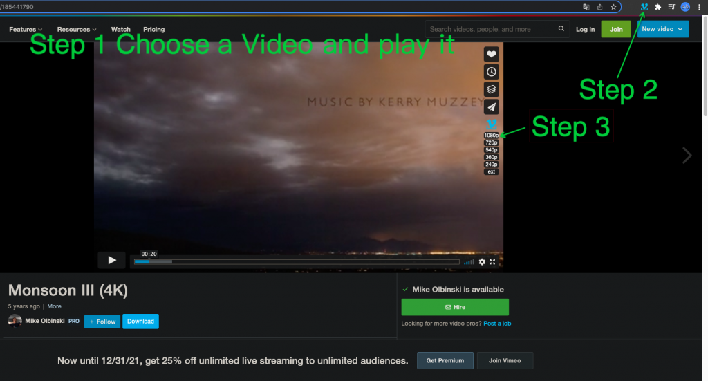 How to download Vimeo Video by Vimeomate extension.