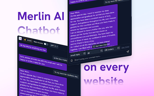 Merlin AI Chatbot powered by ChatGPT API