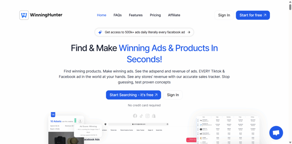 WinningHunter Features