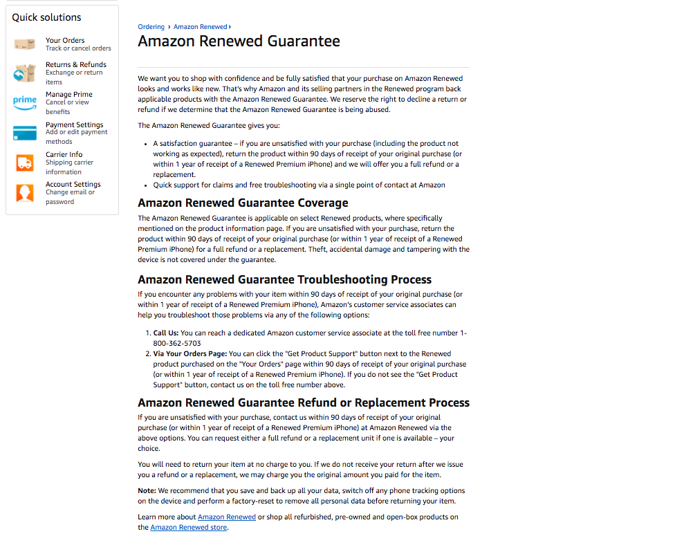 Amazon Renewed Guarantee -- AmzChart