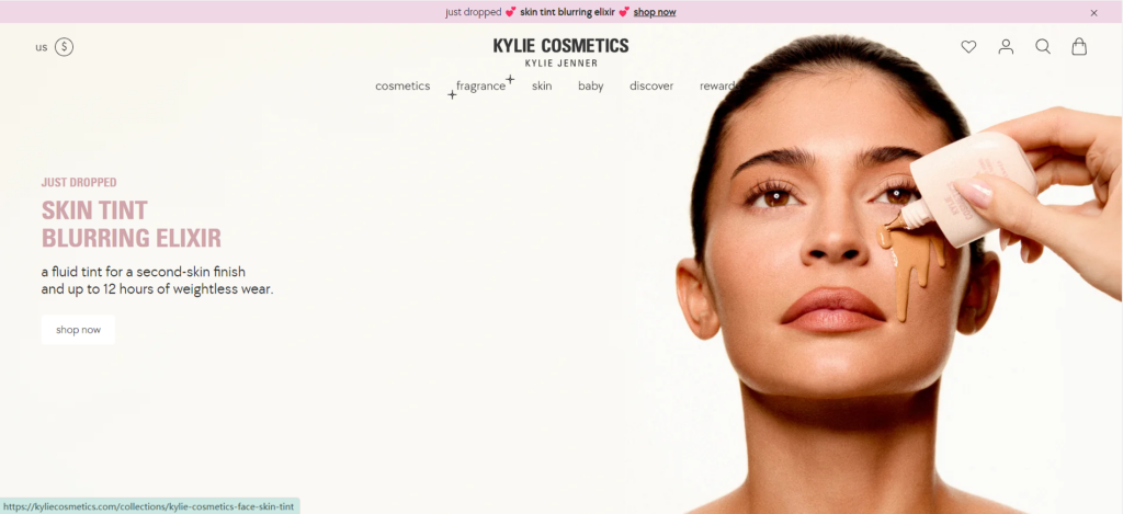 Top 20 Most Successful Shopify Dropshipping Stores：Kylie Cosmetics