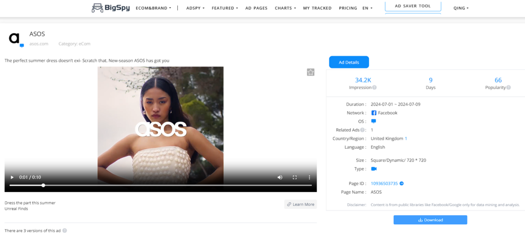 ASOS Video Ad