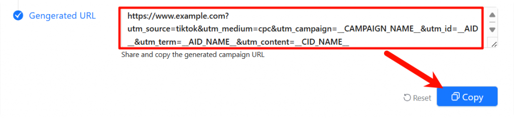 TikTok UTM Parameters Campaign URL Builder