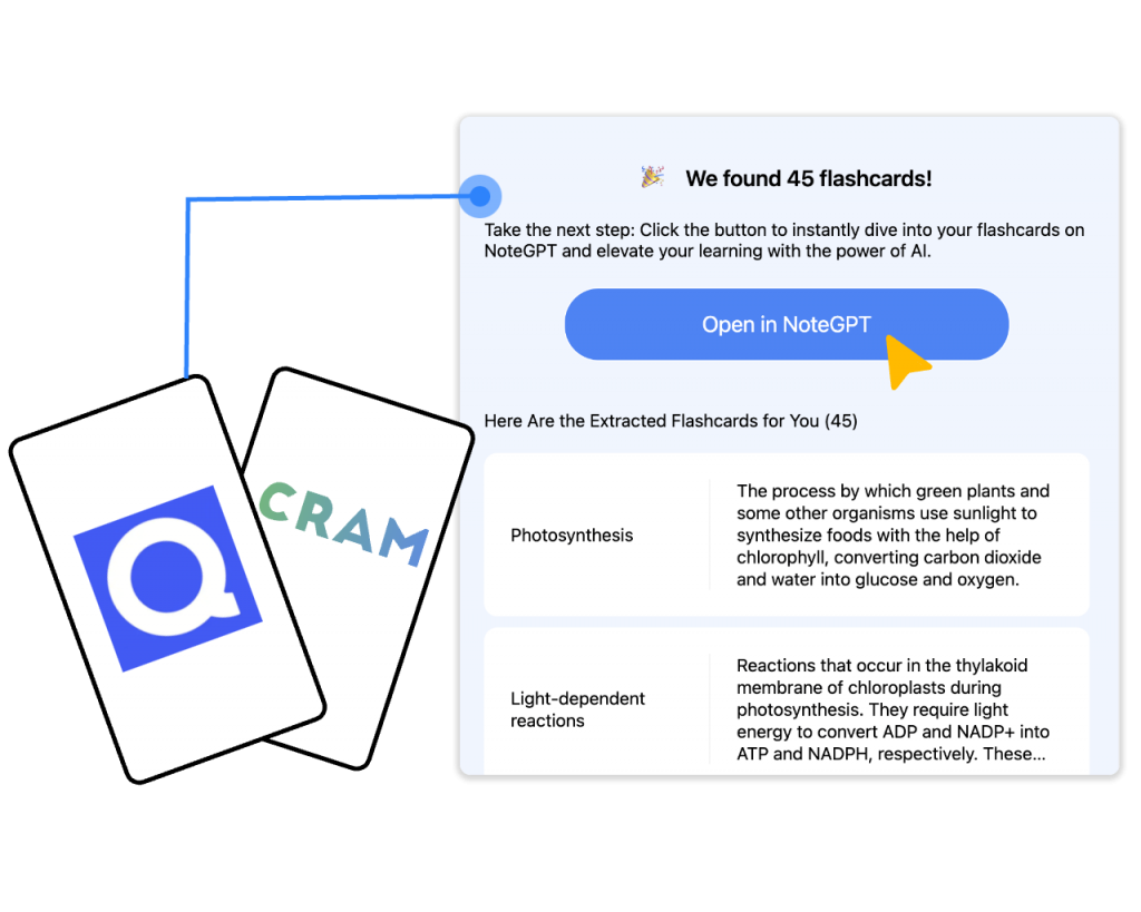 AI Flashcards Generating and Saving - NoteGPT