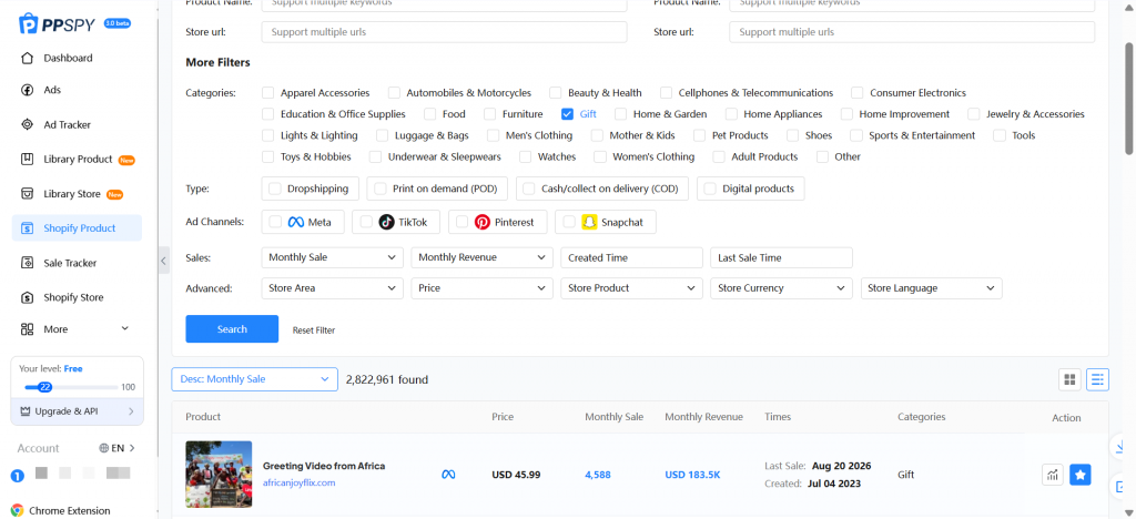shopify product research
