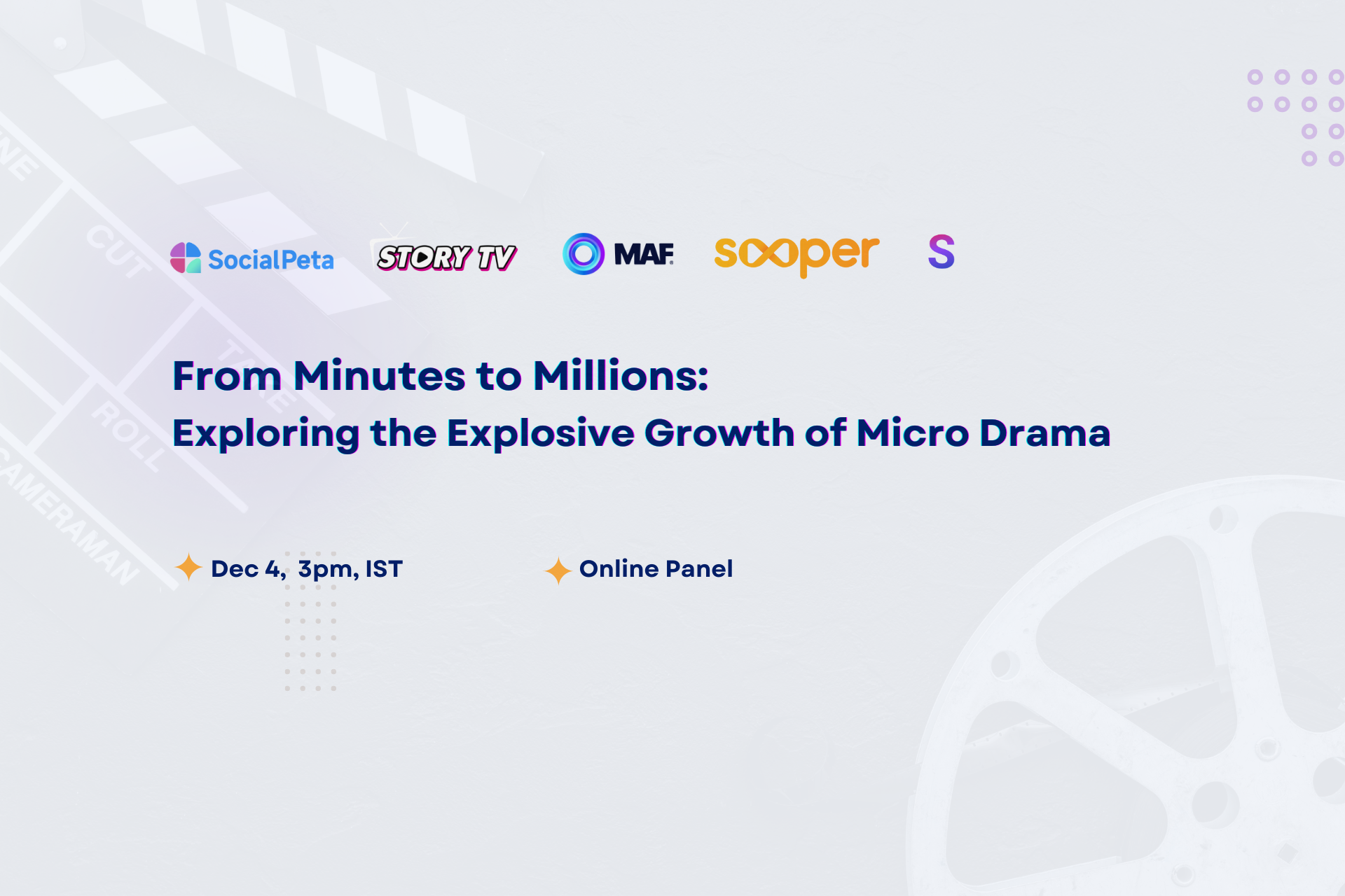 From Minutes to Millions: Exploring the Explosive Growth of Micro Drama event artwork with organizer and schedule information